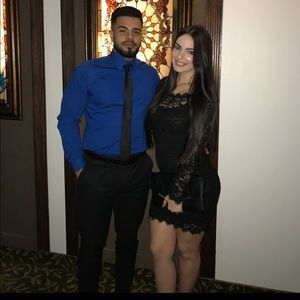 Black long sleeve lace dress